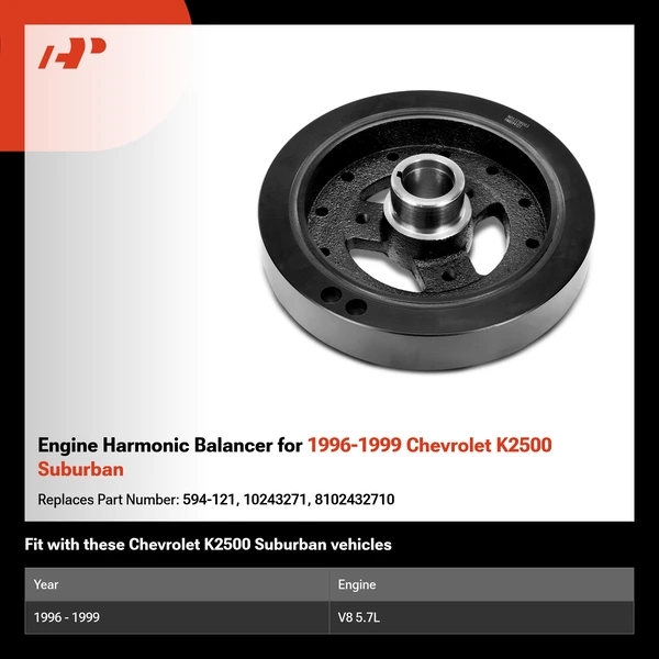 Engine Harmonic Balancer for 1996-1999 Chevrolet K2500 Suburban