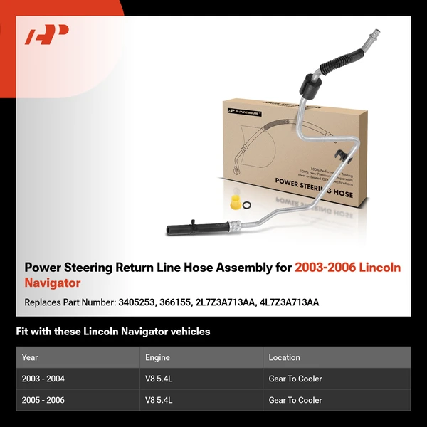Power Steering Return Line Hose Assembly for 2003-2006 Lincoln Navigator