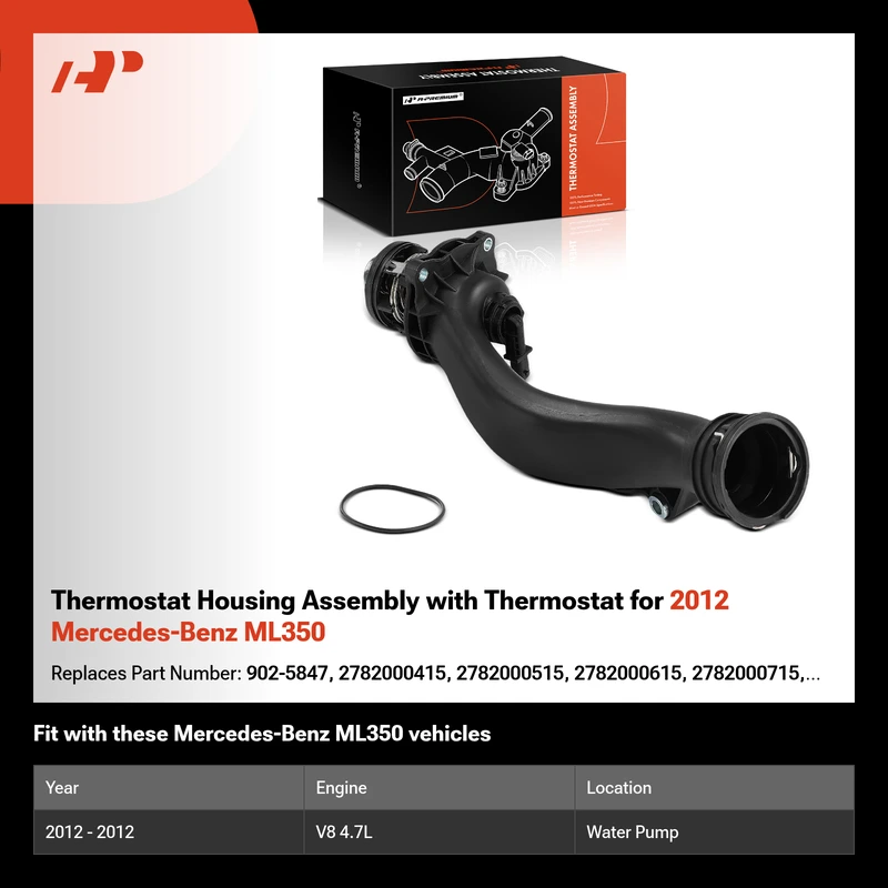Thermostat Housing Assembly with Thermostat for 2012 Mercedes-Benz ML350