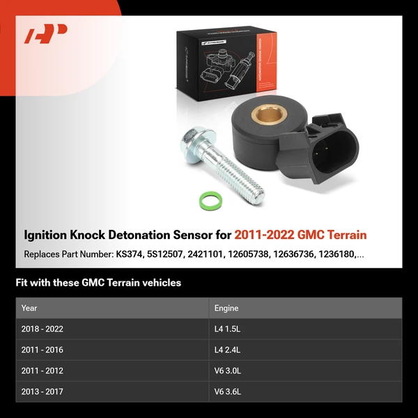 Ignition Knock Detonation Sensor for 2011-2022 GMC Terrain