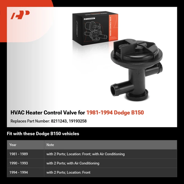 HVAC Heater Control Valve for 1981-1994 Dodge B150