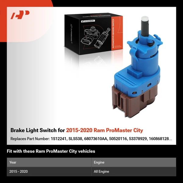Brake Light Switch for 2015-2020 Ram ProMaster City