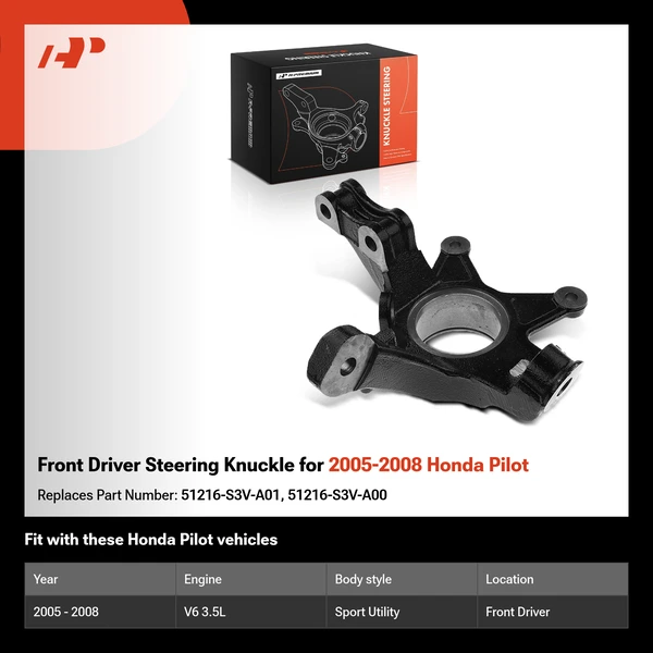 Front Driver Steering Knuckle for 2005-2008 Honda Pilot