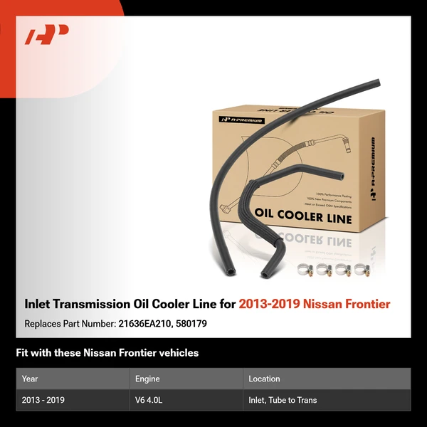 Inlet Transmission Oil Cooler Line for 2013-2019 Nissan Frontier