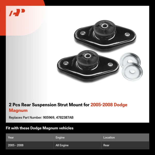 2 Pcs Rear Suspension Strut Mount for 2005-2008 Dodge Magnum