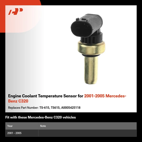 Engine Coolant Temperature Sensor for 2001-2005 Mercedes-Benz C320