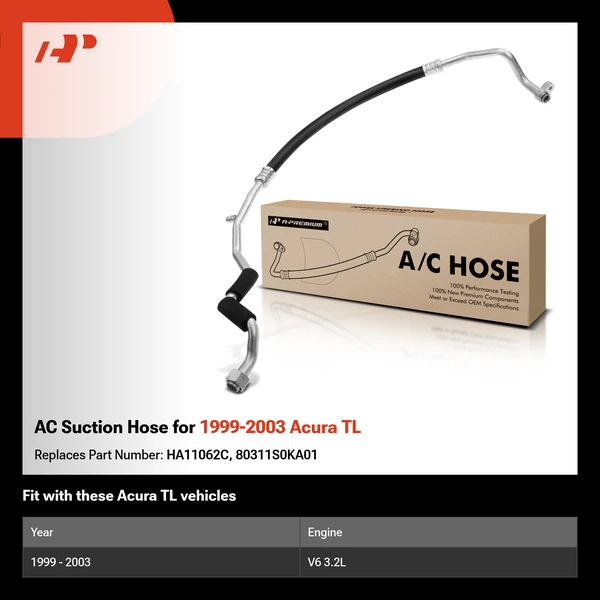 AC Suction Hose for 1999-2003 Acura TL
