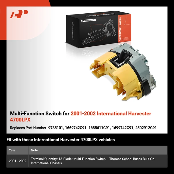 Multi-Function Switch for 2001-2002 International Harvester 4700LPX
