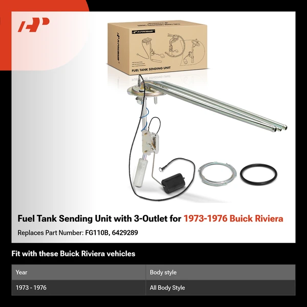 Fuel Tank Sending Unit with 3-Outlet for 1973-1976 Buick Riviera