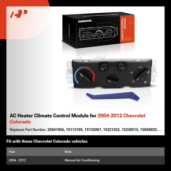 AC Heater Climate Control Module for 2004-2012 Chevrolet Colorado