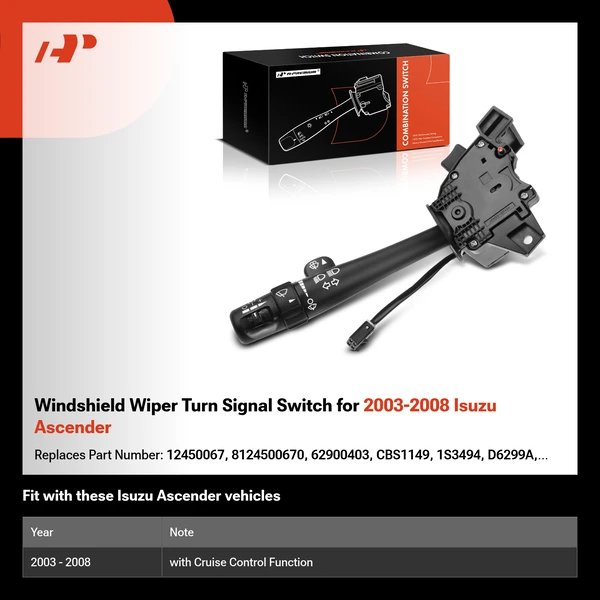 Windshield Wiper Turn Signal Switch for 2003-2008 Isuzu Ascender