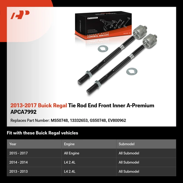 2013-2017 Buick Regal Tie Rod End Front Inner A-Premium APCA7992