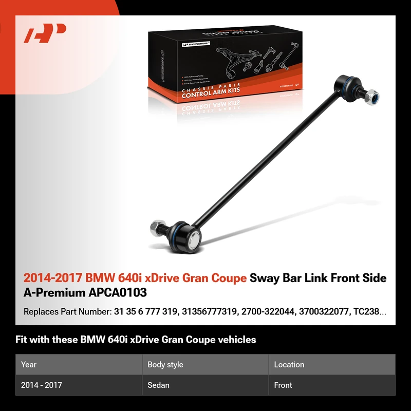 2014-2017 BMW 640i xDrive Gran Coupe Sway Bar Link Front Side A-Premium APCA0103