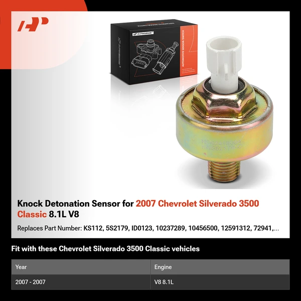 Knock Detonation Sensor for 2007 Chevrolet Silverado 3500 Classic 8.1L V8