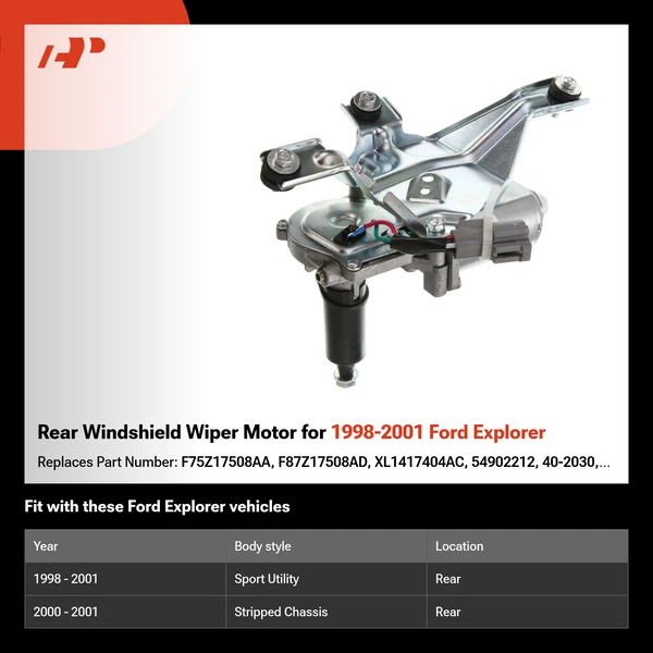 Rear Windshield Wiper Motor for 1998-2001 Ford Explorer