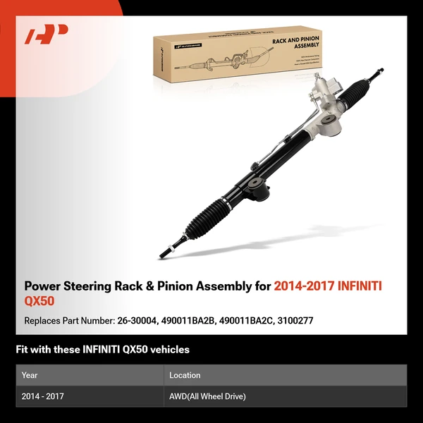 Power Steering Rack & Pinion Assembly for 2014-2017 INFINITI QX50