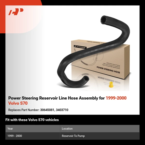 Power Steering Reservoir Line Hose Assembly for 1999-2000 Volvo S70