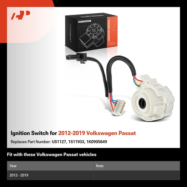 Ignition Switch for 2012-2019 Volkswagen Passat