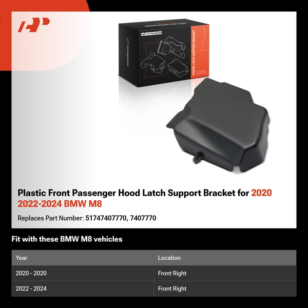 Plastic Front Passenger Hood Latch Support Bracket for 2020 2022-2024 BMW M8