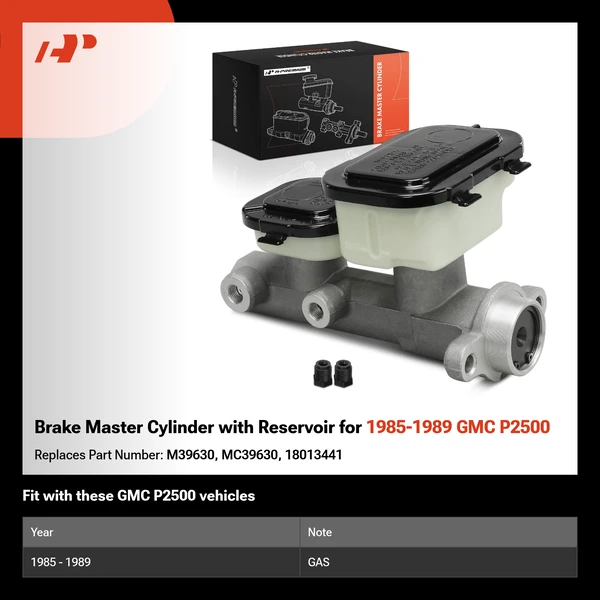 Brake Master Cylinder with Reservoir for 1985-1989 GMC P2500