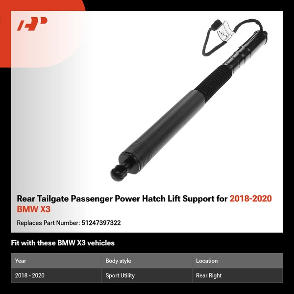 Rear Tailgate Passenger Power Hatch Lift Support for 2018-2020 BMW X3