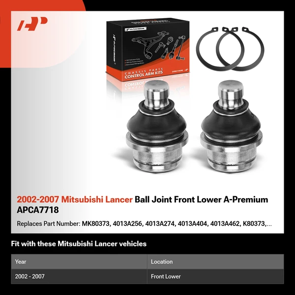 2002-2007 Mitsubishi Lancer Ball Joint Front Lower A-Premium APCA7718