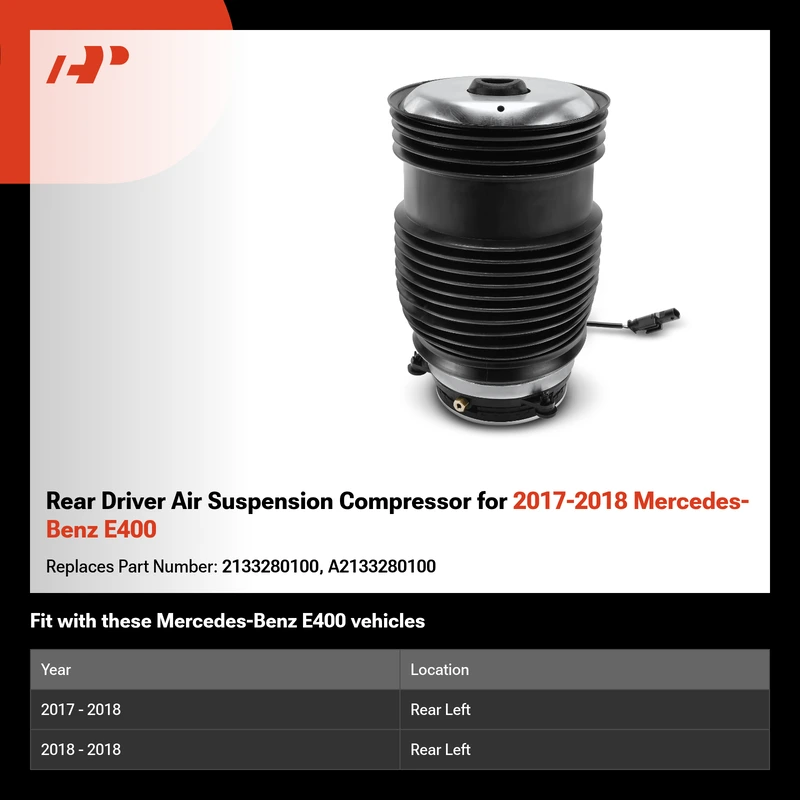 Rear Driver Air Suspension Compressor for 2017-2018 Mercedes-Benz E400