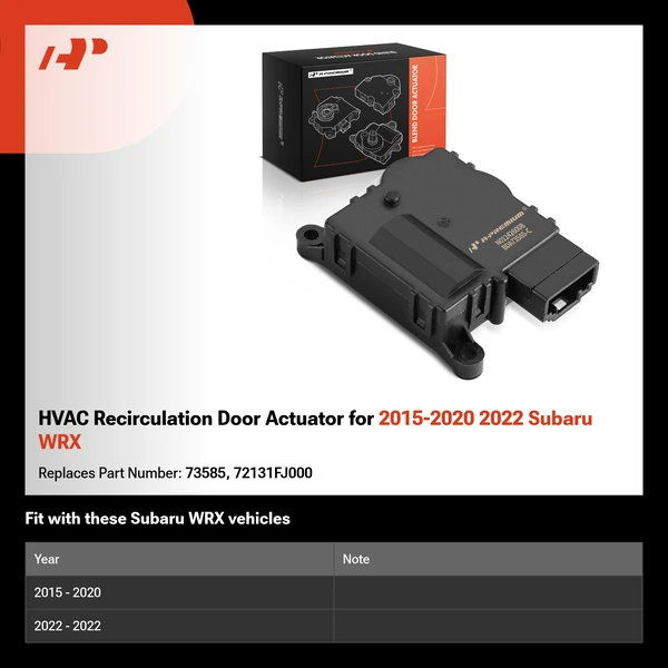 HVAC Recirculation Door Actuator for 2015-2020 2022 Subaru WRX
