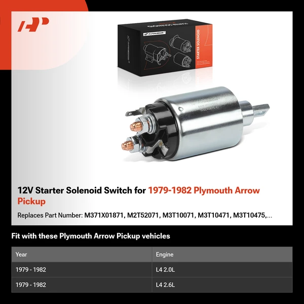 12V Starter Solenoid Switch for 1979-1982 Plymouth Arrow Pickup