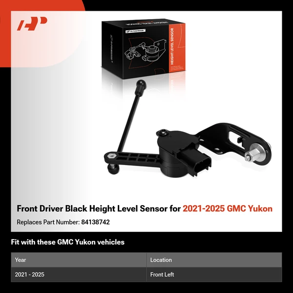 Front Driver Black Height Level Sensor for 2021-2025 GMC Yukon