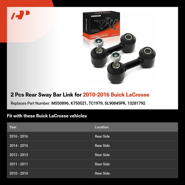 2 Pcs Rear Sway Bar Link for 2010-2016 Buick LaCrosse