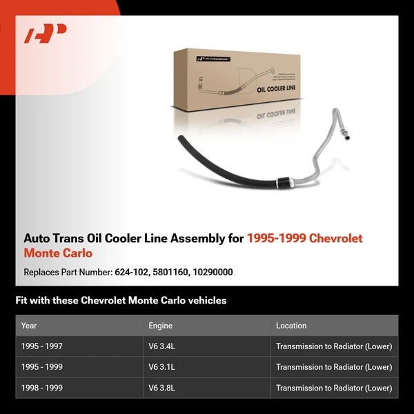 Auto Trans Oil Cooler Line Assembly for 1995-1999 Chevrolet Monte Carlo