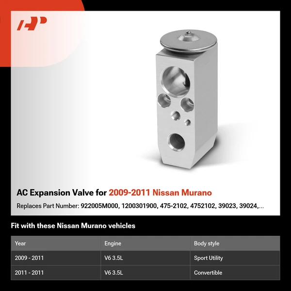 AC Expansion Valve for 2009-2011 Nissan Murano