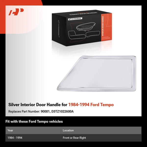 Silver Interior Door Handle for 1984-1994 Ford Tempo