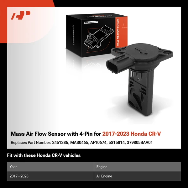 Mass Air Flow Sensor with 4-Pin for 2017-2023 Honda CR-V