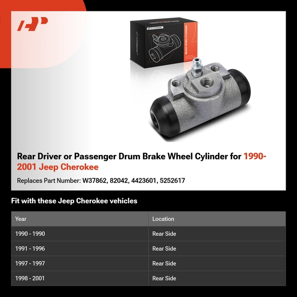 Rear Driver or Passenger Drum Brake Wheel Cylinder for 1990-2001 Jeep Cherokee