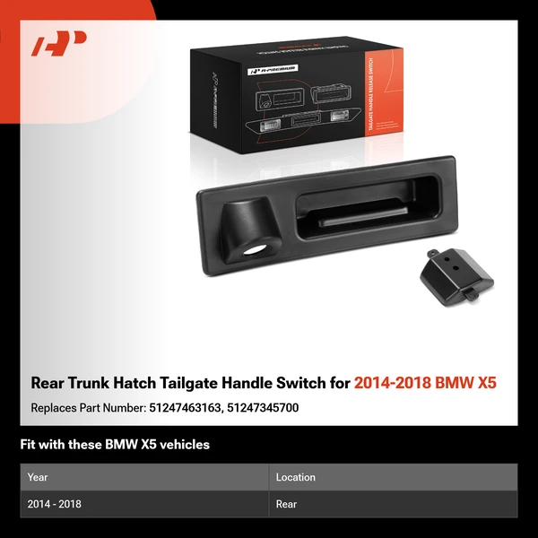 Rear Trunk Hatch Tailgate Handle Switch for 2014-2018 BMW X5