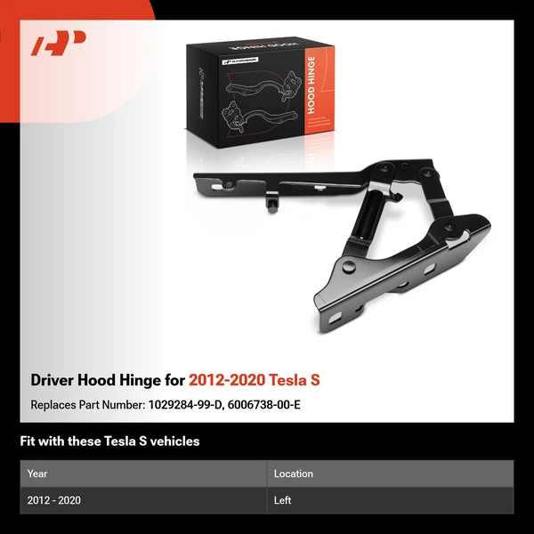 Driver Hood Hinge for 2012-2020 Tesla S