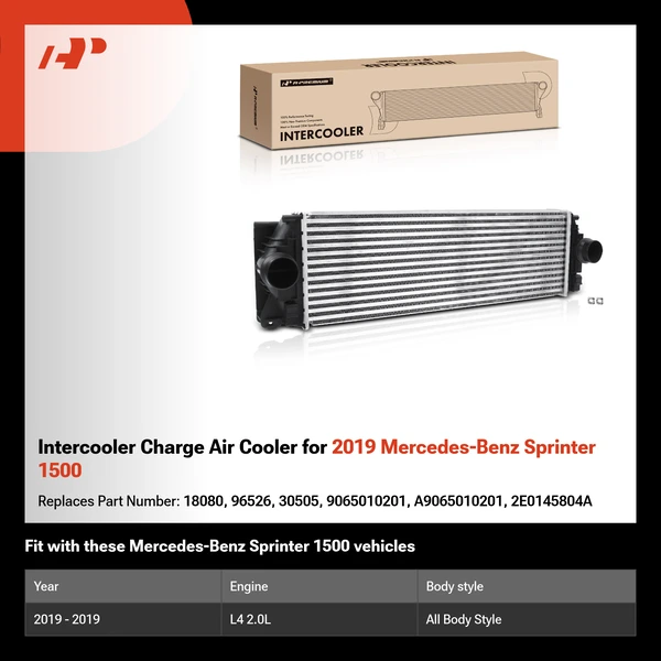 Intercooler Charge Air Cooler for 2019 Mercedes-Benz Sprinter 1500