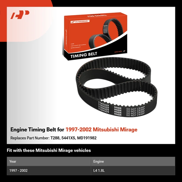 Engine Timing Belt for 1997-2002 Mitsubishi Mirage