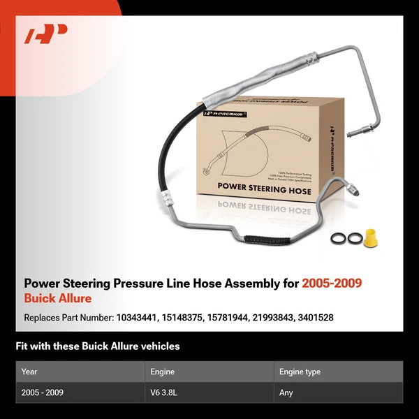 Power Steering Pressure Line Hose Assembly for 2005-2009 Buick Allure