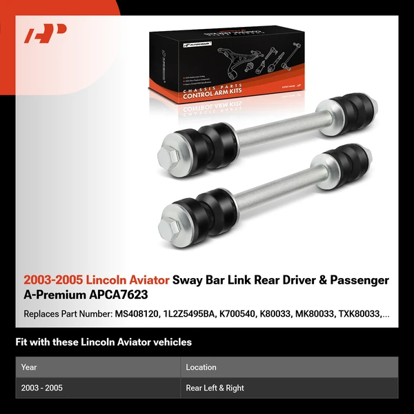 2003-2005 Lincoln Aviator Sway Bar Link Rear Driver & Passenger A-Premium APCA7623