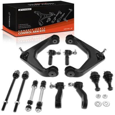 12 Pcs Front Control Arm Ball Joint Sway Bar Tie Rod
