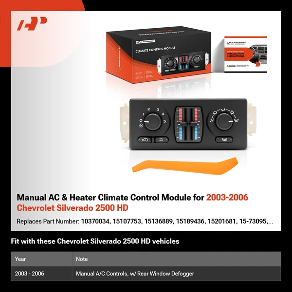 Manual AC & Heater Climate Control Module for 2003-2006 Chevrolet Silverado 2500 HD