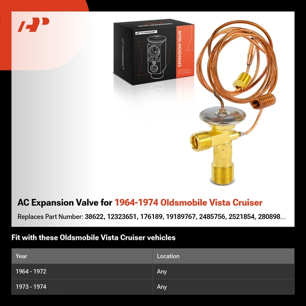 AC Expansion Valve for 1964-1974 Oldsmobile Vista Cruiser