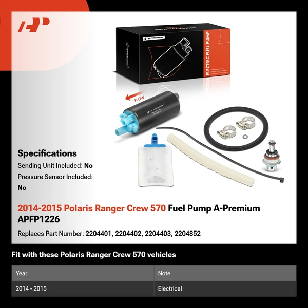 2014-2015 Polaris Ranger Crew 570 Fuel Pump A-Premium APFP1226