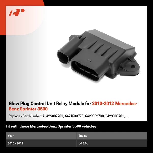 Glow Plug Control Unit Relay Module for 2010-2012 Mercedes-Benz Sprinter 3500