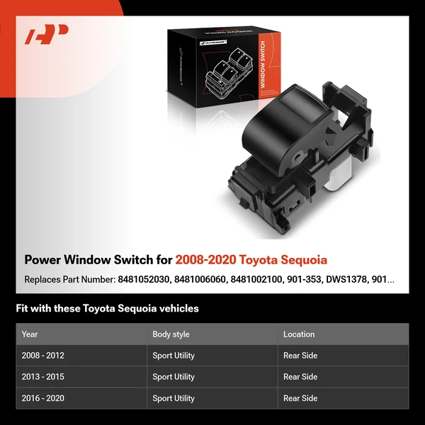 Power Window Switch for 2008-2020 Toyota Sequoia