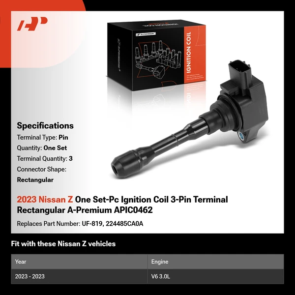 2023 Nissan Z One Set-Pc Ignition Coil 3-Pin Terminal Rectangular A-Premium APIC0462