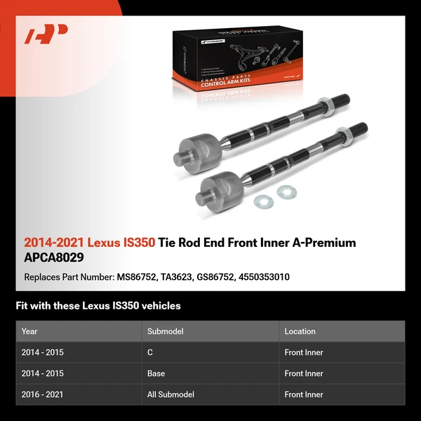 2014-2021 Lexus IS350 Tie Rod End Front Inner A-Premium APCA8029